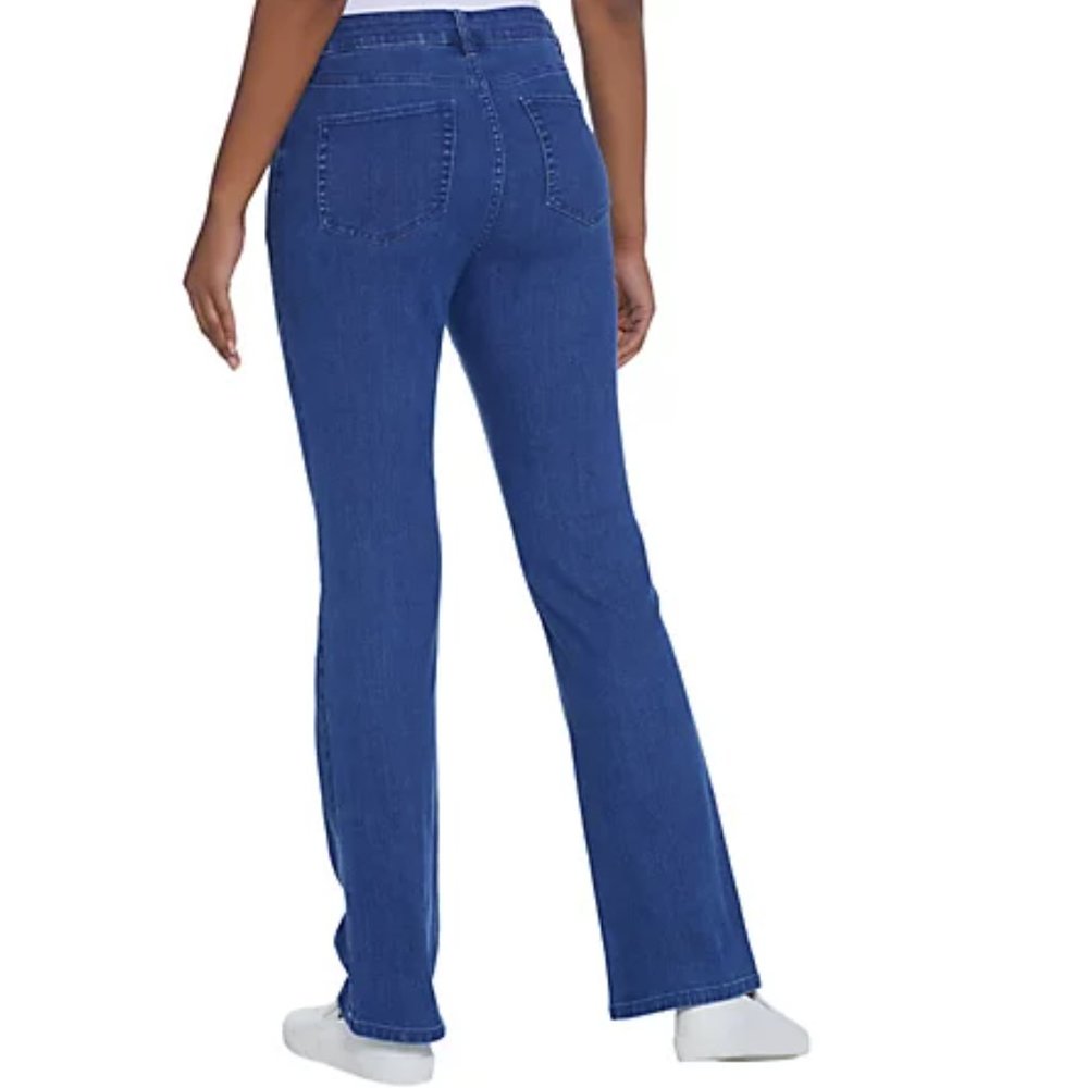 Denim & Co Petite Perfect Denim Lightly Bootcut 5-Pocket Jeans  8281 - Picture 2 of 2